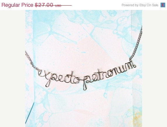 Memorial Day Weekend Sale Expecto Patronum Harry Potter Spell Necklace
