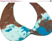ON SALE till 5/27 - Peter Pan Leather Collar - Hair on Hide Western Accessory - Detachable Fur Collar Necklace