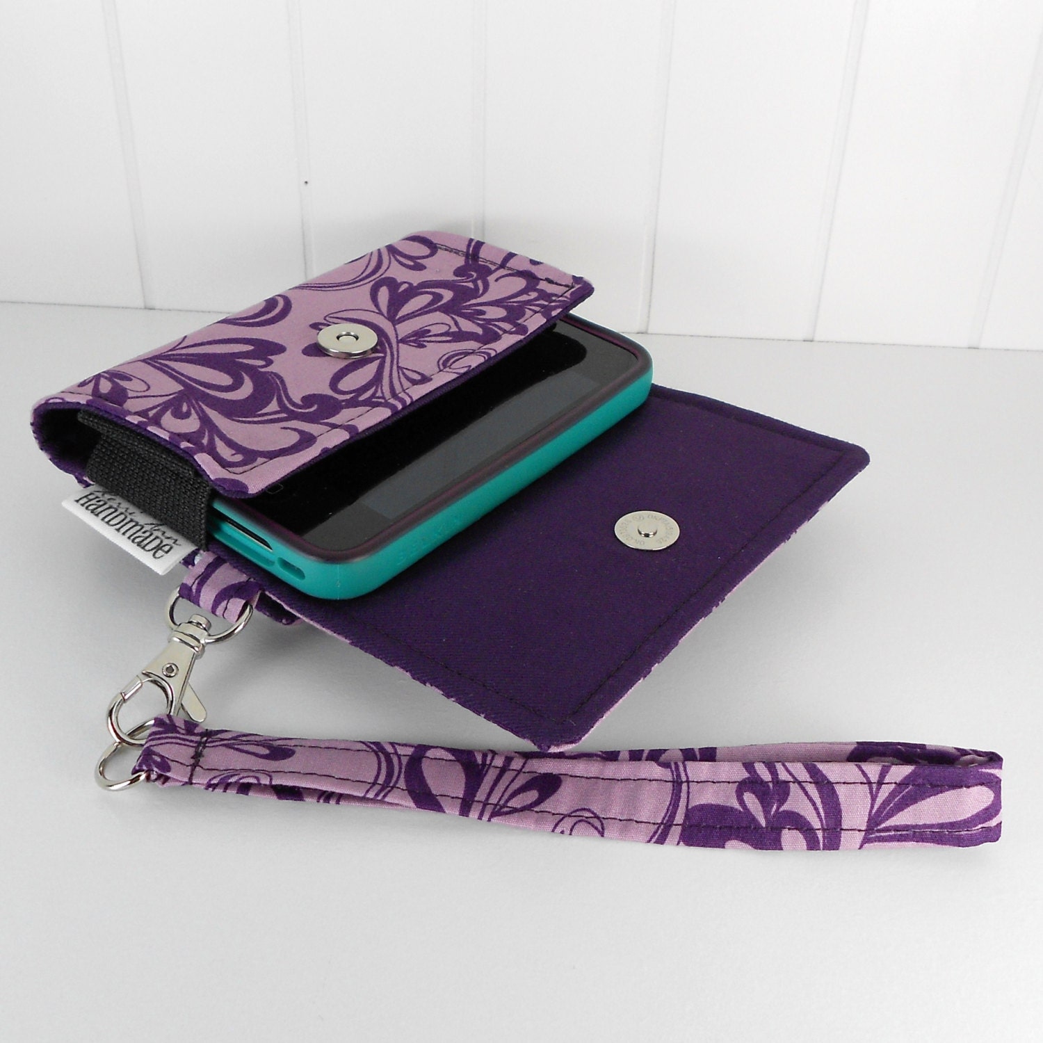 The Errand Runner - Cell Phone Wallet - Wristlet - Rhythmic in Lilac/Eggplant