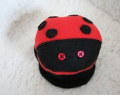 ladybug treasure box,  ladybug tooth fairy pillow, ladybug jewelry box, stuffed ladybug, plush ladybug, OOAK