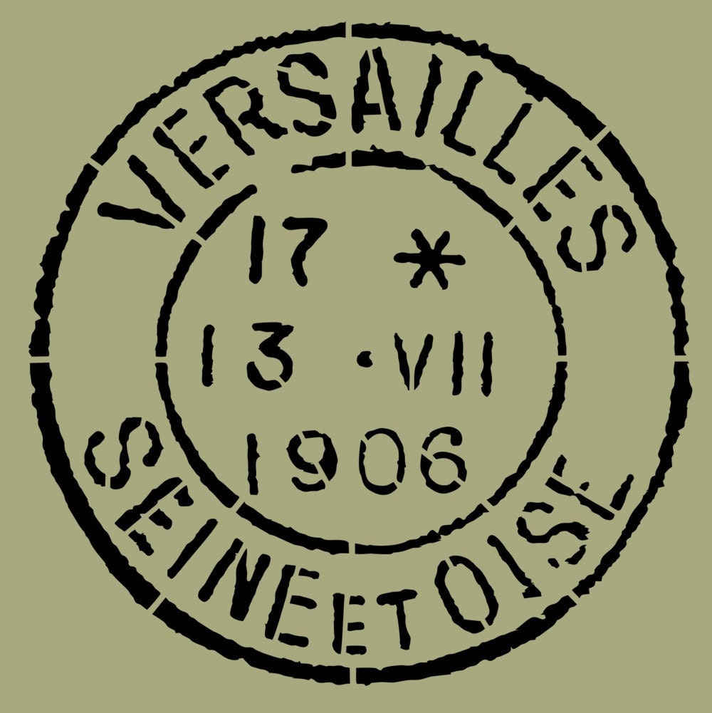 STENCIL Vintage French Versailles Postage Stamp 10 Inch