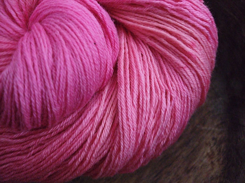 Bounce - Just Pink - Handdyed sock weight yarn organic merino