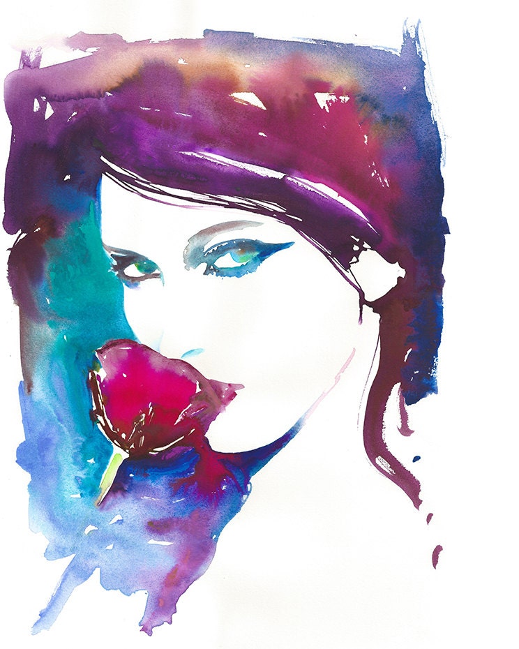 Original Fashion Watercolor Illustration. Titled: Ross