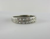 Vintage Diamond Double Row Ring in Platinum and White Gold, Circa 1920s.