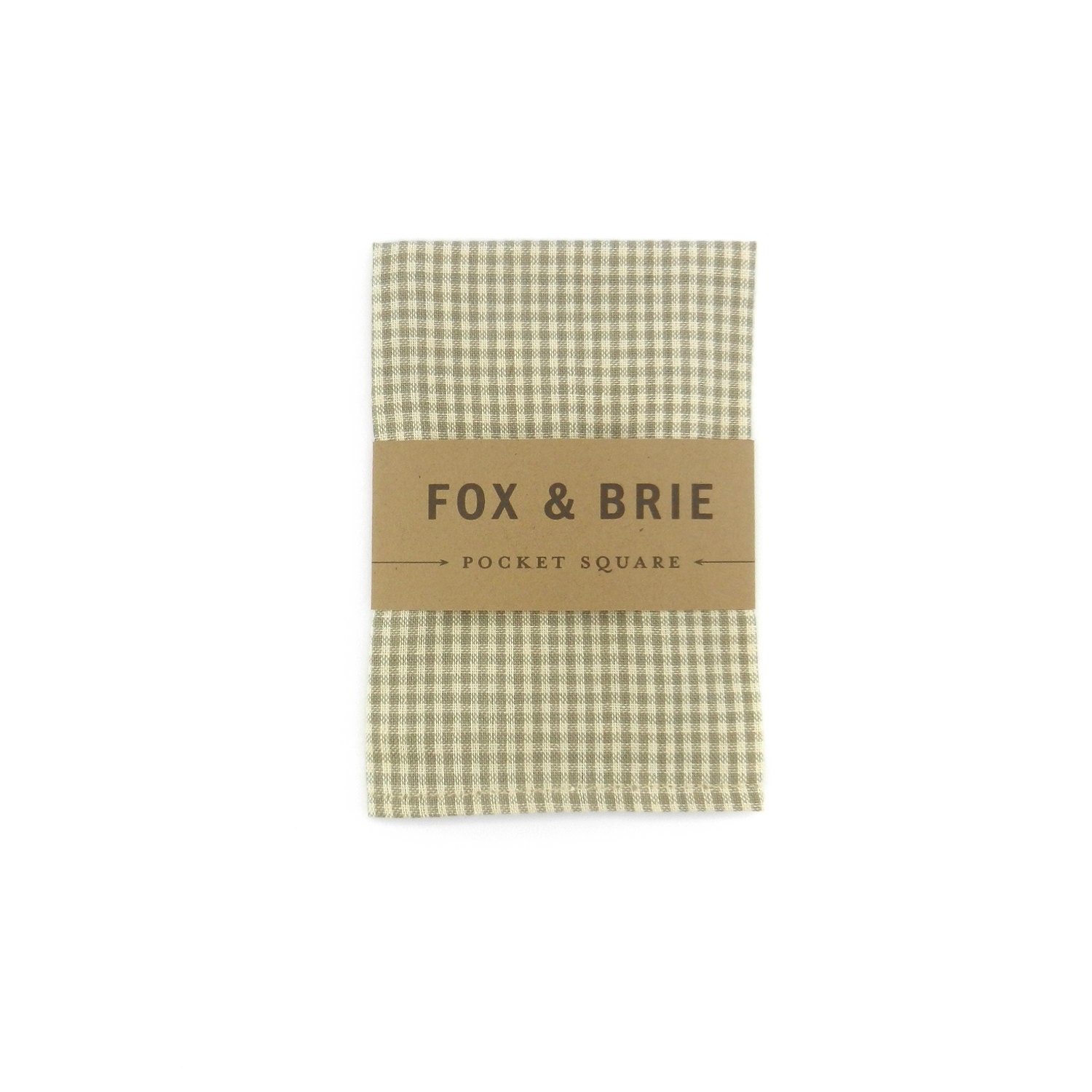 Natural Gingham Pocket Square