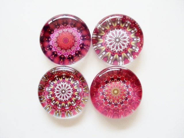Hot Pink Magnets Large-Set of 4