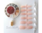 Nail Art Manicure Kit The Great Gatsby Retro Roaring Twenties Rhinestone Wheel Flappers 1mm to 3mm nude coffee 1920s inspired round caviar