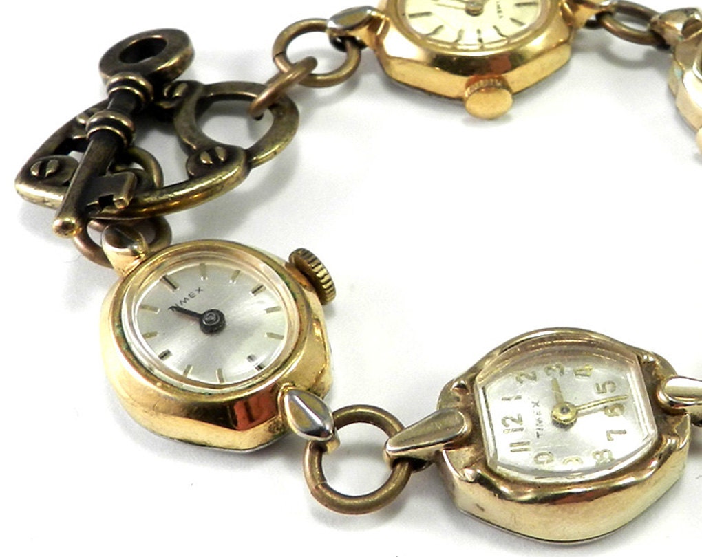 Antique Wrist Watch Bracelet - Victorian Steampunk - Heirloom Collection - by Compass Rose Design
