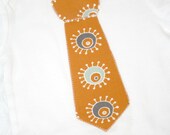 Baby Tie Onesie- Orange and Gray