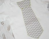 Baby Tie Onesie- Gray Chevron