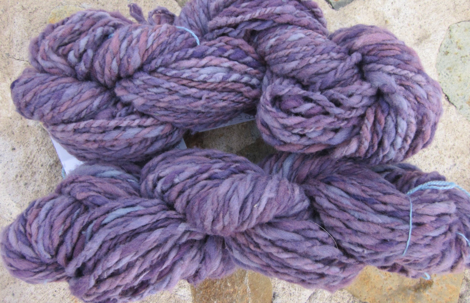 Handspun Purple Yarn Double Ply Wool Super Bulky Yarn Y118 Y119