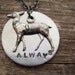 Snapes Doe Patronus  - charm necklace - Hand stamped Always - Harry potter Inspired