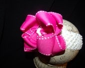 Hot Pink Moonstitch Hairbow Double Layered Boutique Bow and Interchangeable Headband