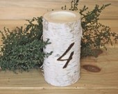 Rustic TABLE NUMBERS - Candle Holder - Tea Candle Size - Natural Woodland Wedding Decor