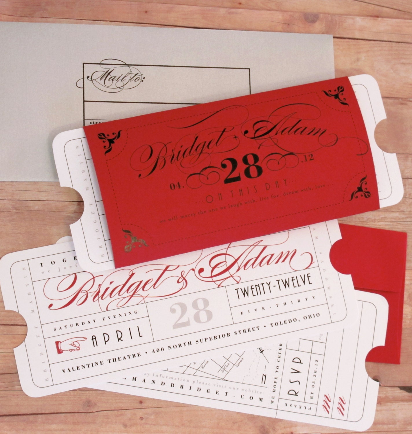 Formal Vintage Ticket - Wedding Invitation