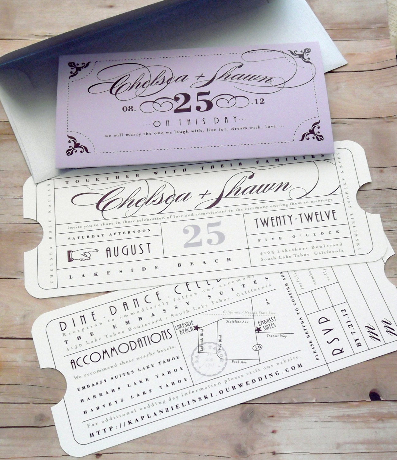 Formal Vintage Ticket - Wedding Invitation
