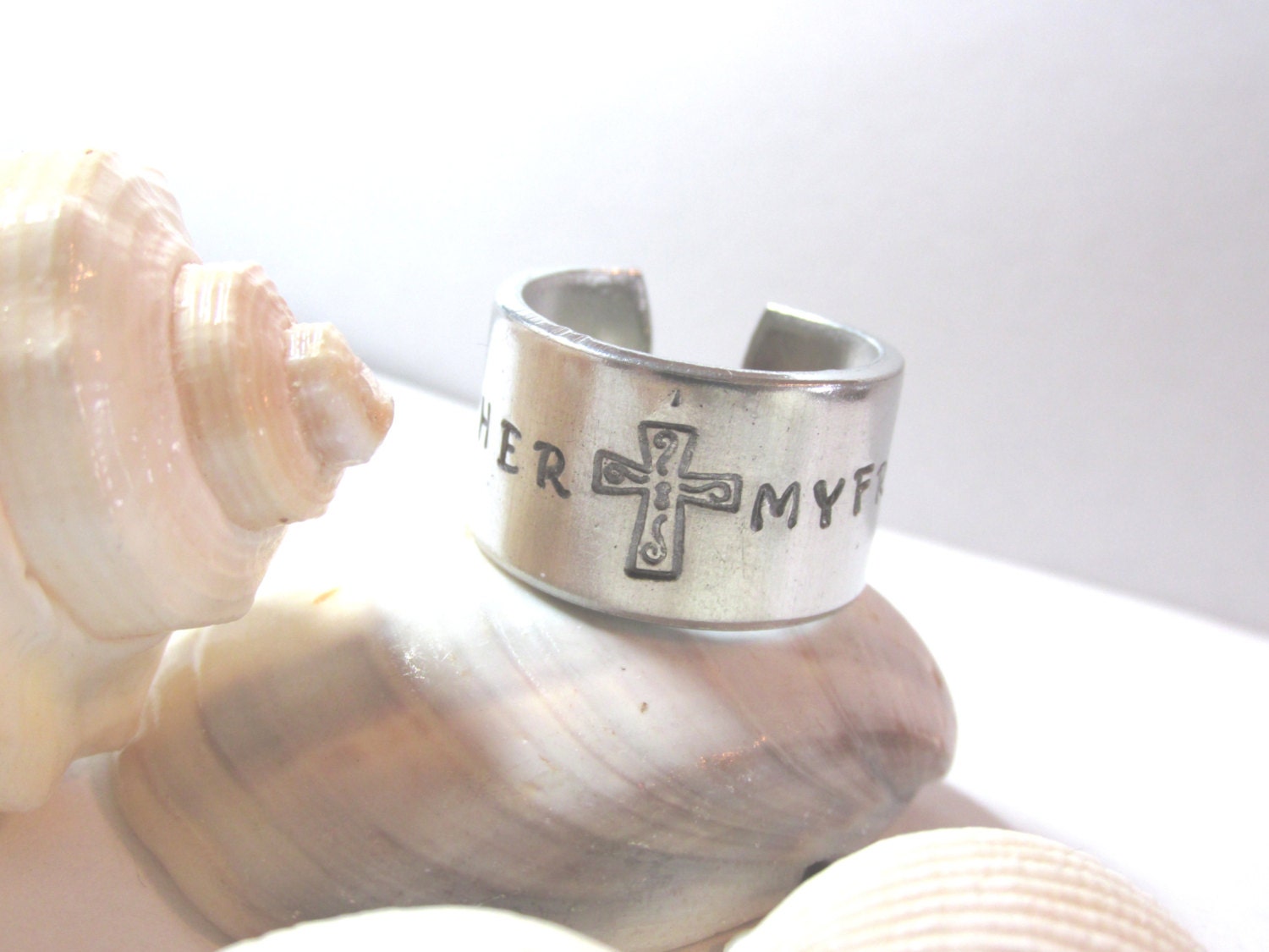 My Mother My Friend Stamped Adjustable Ring Stock Number Ring 515U