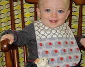 Baby BOYS Bib - Modern Grey Elephants / Teething Bib / Ready to Ship