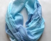 Hand Dyed Linen Scarf - Sky Blue Spring Scarf - Spring Fashion - Oversized Linen Shawl - Summer Fashion