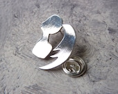BROOCH sterling silver contemporary jewelry woman silhouette - Profile Collection