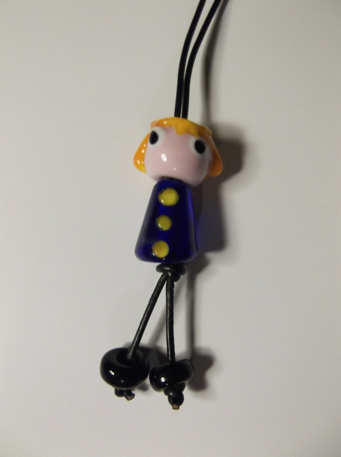 hand blown doll glass beads necklace