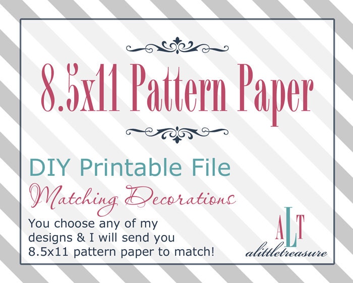 Printable Baby Shower - Bridal Shower  - DIY Pattern Background Paper