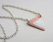 Two Triangles Necklace silver copper geometric pendant modern