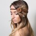 Large Tribal Feather Beaded Bohemian Headband - gypsy, hippie, warrior, black, rust, brown
