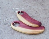 Lovely Cedar Wood Earrings, Sterling Silver Ear Wares, Natural Wooden Earring, Great Gift For Her - 798