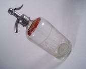 Seltzer Bottle NEW YORK J. Miller BRONX 30s 40s Clear Glass