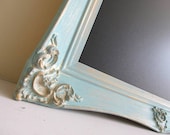 Teal CHALKBOARD Ornate Chalk Board Turquoise Chalkboard Wedding Kitchen Nursery Blue Gift Vintage Framed Chalkboard READY to SHIP
