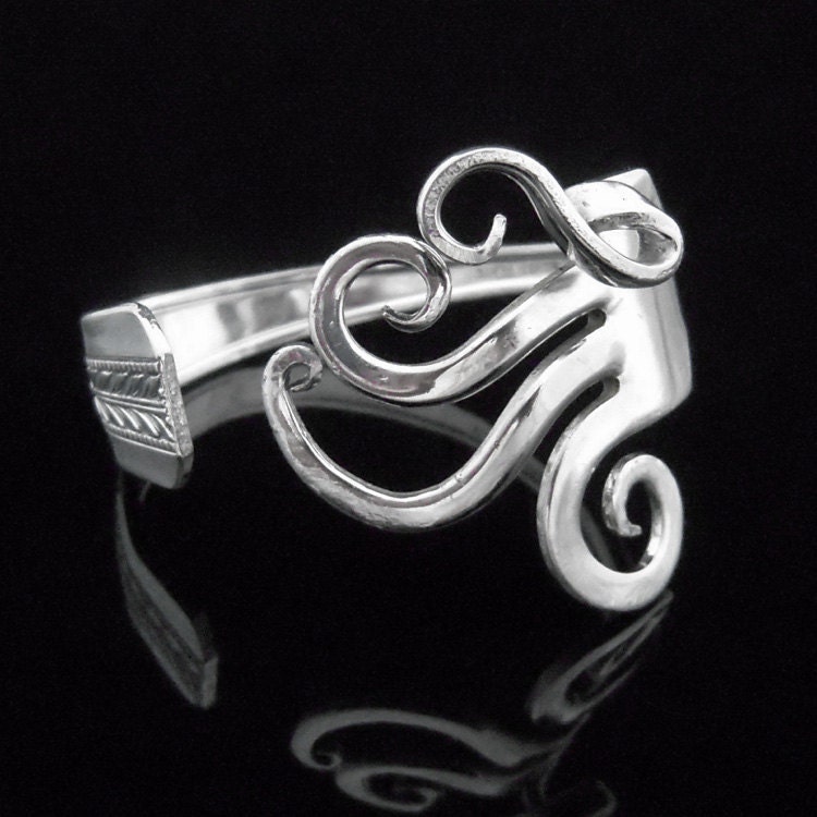 Antique Silverware Jewelry Fork Bracelet in Original Fancy Design