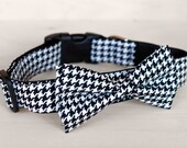 Houndstooth Dog Bow Tie Collar