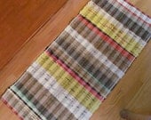 A Runner-Multi Colored Upcycled Rug Woven From Plastic bags.