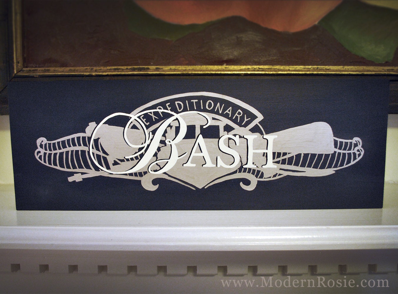 Custom Name Expeditionary Warfare Specialist Insignia - Painted Wooden Sign