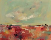 Colorful Abstract Landscape Original Acrylic Painting - Summer Love 20 x 20