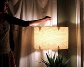 GIANT 20" Real Wood Veneer Hanging Pendant Lamp  -  Modern Lighting Lampshade