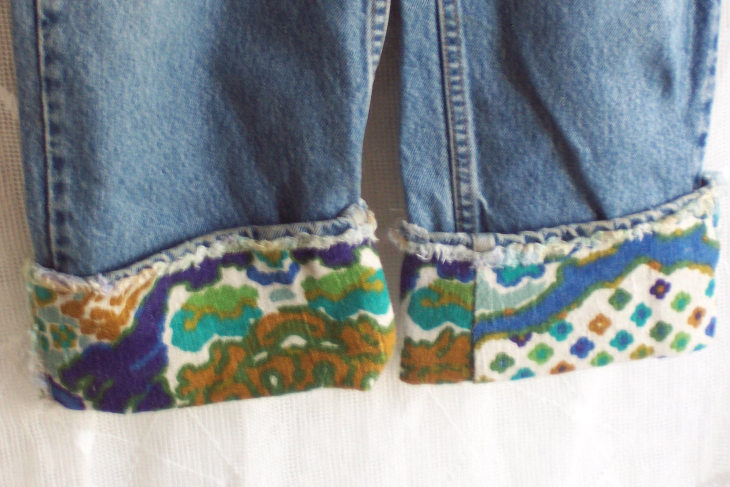 Vintage Levis with Embellished Cuff by "Yours Truly"