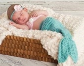 Baby mermaid photo prop- 3-6 months- 4 piece set- Made to order