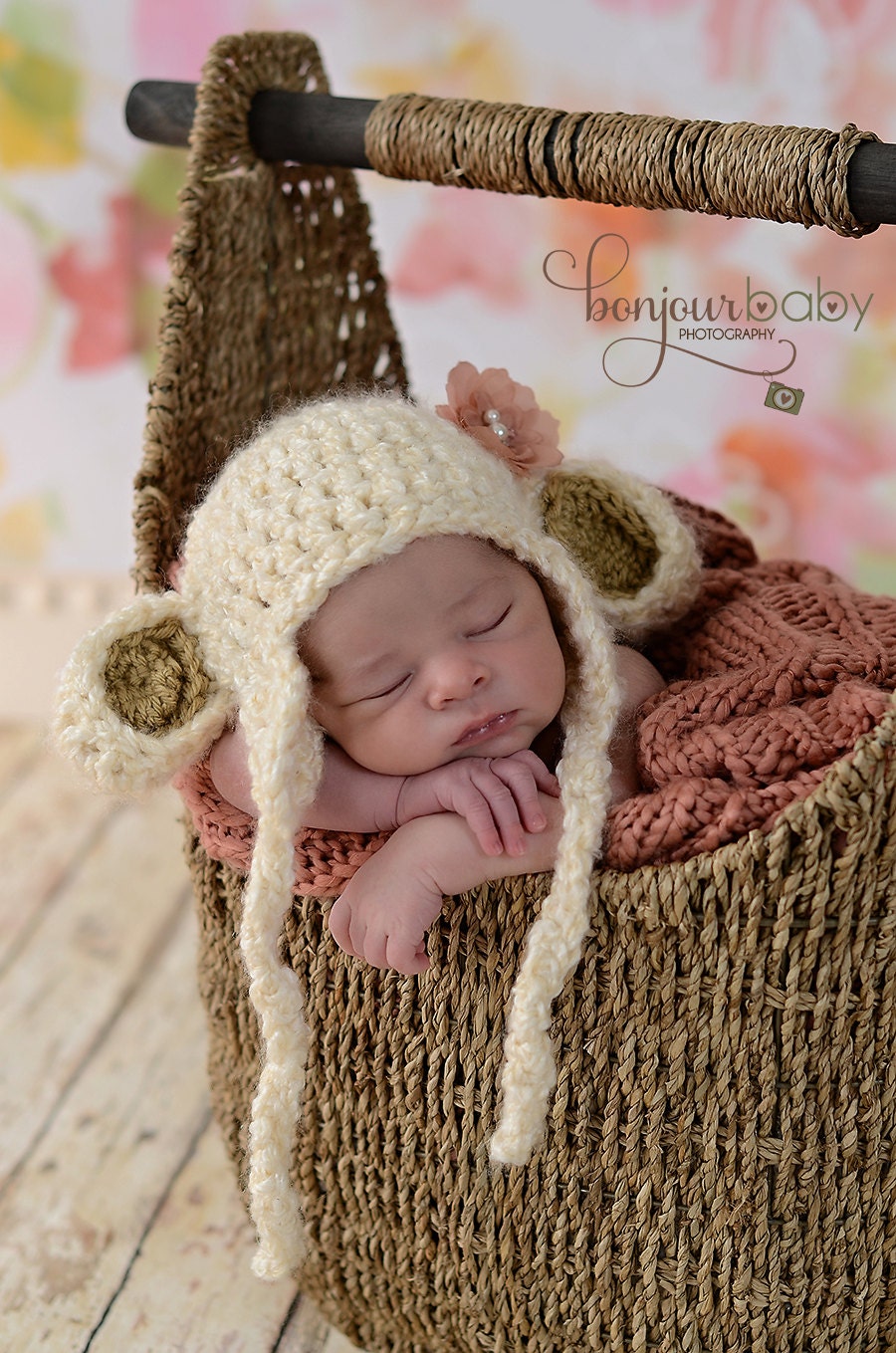 Baby Lamb Hat -Made to order-0-3 months