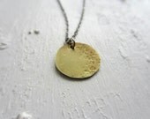 Lullaby - Small Moon Necklace Brass Pendant Necklace Moon Charm Modern Brass Jewelry Bohemian Jewelry Geometric Jewelry