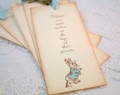 Peter Rabbit Bookmarks Baby Shower Favors Neutral You Choose Ribbon Color
