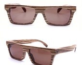 KNIGHT handmade vintage zebra wood  glasses eyeglasses with prescription lenses