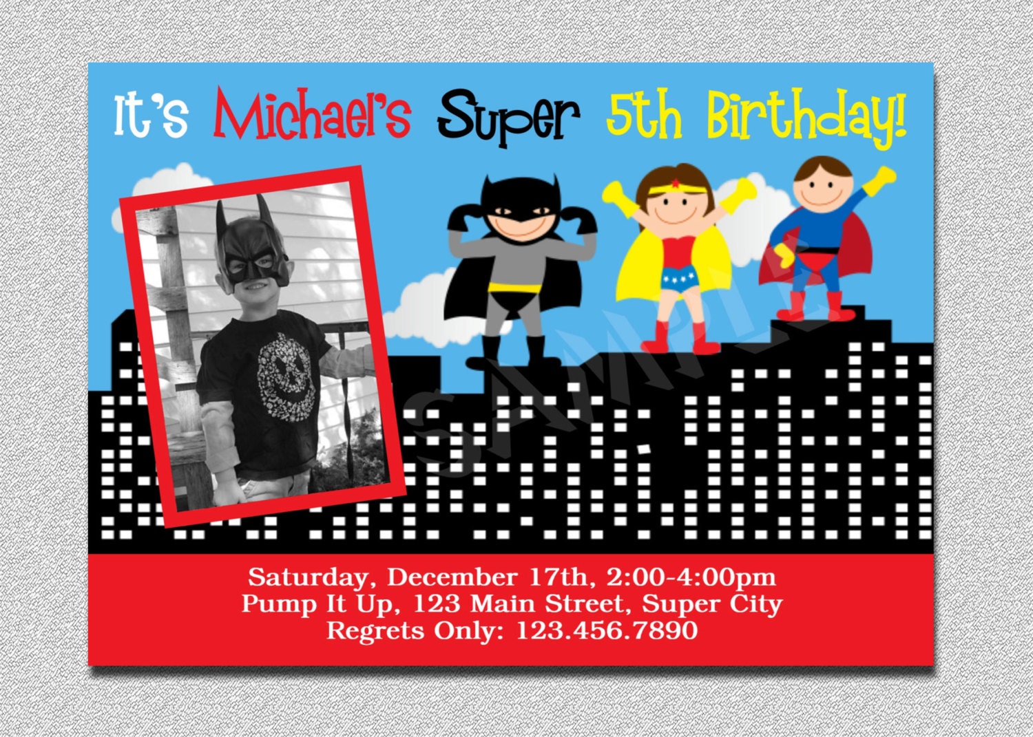 Superhero Birthday Invitation Superhero Birthday Party Invitation Printable Boys Girls Siblings Il_570xn