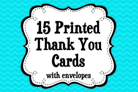 15 - THANK YOU note cards includes envelopes , SHIPS within 1-2 days by The Trendy Butterfly Il_570xn