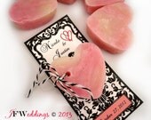 10 Vegan Custom Soap Favors -  Hearts in Damask - Handmade Wedding - Bridal Shower - Birthday Party Favors -  Made in 7 days