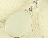 Beach Wedding GENUINE White Sea Glass Necklace Wire Wrapped