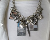 Soldered Chram Jewelry/Necklace Italy ROMANCE OF ROME Charmed Vintage