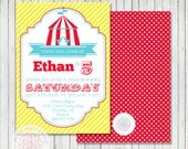 Printable Party Invitation - Circus Big Top Carnival Birthday or Baby Shower - Petite Party Studio