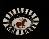 Derby ruffle black and white serving dish